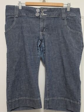 Ricki's Plus Size Blue Denim Capris - Wide Leg